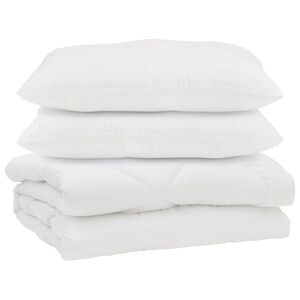 vidaXL Edred&atilde;o com travesseiro 3 pcs Branco Microfibra