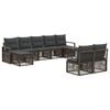 vidaXL Conjunto de Sof&aacute; de Jardim 9 unid. Cinzento vime PE