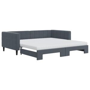 vidaXL Sof&aacute;-cama c/ gavet&atilde;o/colch&otilde;es 100x200 cm veludo cinzento-escuro