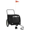 vidaXL Reboque bicicleta p/ animais tecido oxford/ferro preto