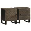 vidaXL Mesas de cabeceira 2 pcs 40x33x46 cm mangueira maci&ccedil;a preto