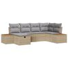 vidaXL Conjunto de Sof&aacute; de Jardim Bege vime PE
