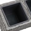 vidaXL Floreira jardim c/ pernas e 3 vasos 72x25x50cm vime PE cinzento