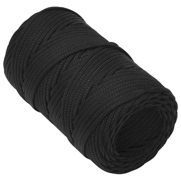 vidaXL Corda de barco 2 mm 250 m polipropileno preto completo