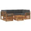 vidaXL Conjunto de Sof&aacute;s para Exterior 7 pcs Natural e Antracite