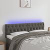 vidaXL Cabeceira de cama c/luzes LED veludo 144x7x78/88cm cinza-escuro
