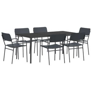 vidaXL Conjunto de sala de jantar 7 unid. Antracite A&ccedil;o