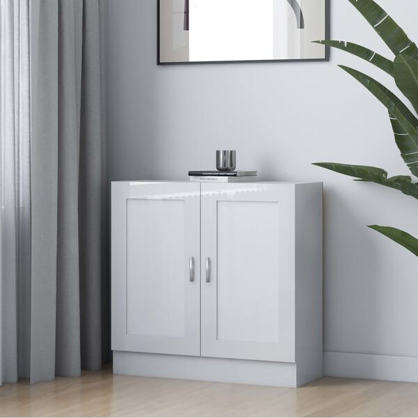 vidaXL Estante 82,5x30,5x80 cm derivados de madeira branco brilhante