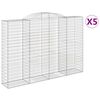 vidaXL Cestos gabi&atilde;o arqueados 5pcs 300x50x200/220cm ferro galvanizado