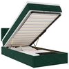vidaXL Estrutura de cama otomana colch&atilde;o 90x200 cm veludo verde escuro