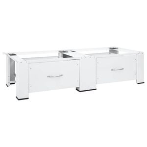 vidaXL Suporte duplo para m&aacute;quina de lavar e secar c/ gavetas branco