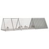 vidaXL Gaiola para coelhos cinza 302,5x80,5x71 cm aço galvanizado