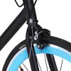 vidaXL Bicicleta de mudan&ccedil;as fixas 700c 55 cm preto e azul