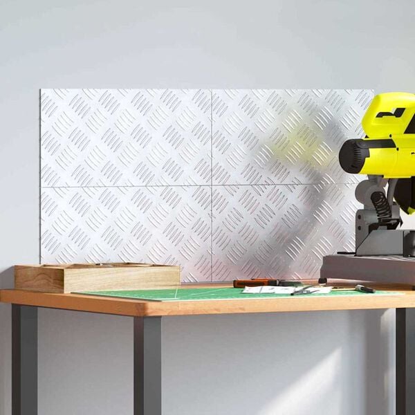 vidaXL Degrau Retangular 4 pcs Prateado 40 x 20 cm Alum&iacute;nio