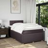 vidaXL Cama boxspring com colch&atilde;o 120x190 cm tecido castanho-escuro