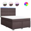 vidaXL Cama com molas/colch&atilde;o 140x190 cm tecido castanho-escuro