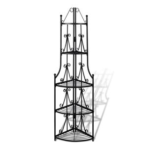 vidaXL Suporte de canto para planta / Preto