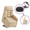 vidaXL Poltrona reclin&aacute;vel elevat&oacute;ria tecido de microfibra cor creme