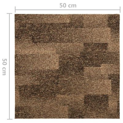 vidaXL Ladrilhos de carpete para pisos 20 pcs 5 m² castanho