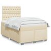vidaXL Cama boxspring com colch&atilde;o 120x190 cm tecido cor creme