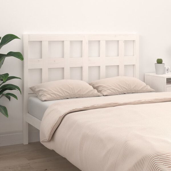 vidaXL Cabeceira de cama 205,5x4x100 cm madeira de pinho maci&ccedil;a branco