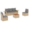 vidaXL 6 pcs conj. sof&aacute;s jardim c/ almofad&otilde;es vime PE bege misturado