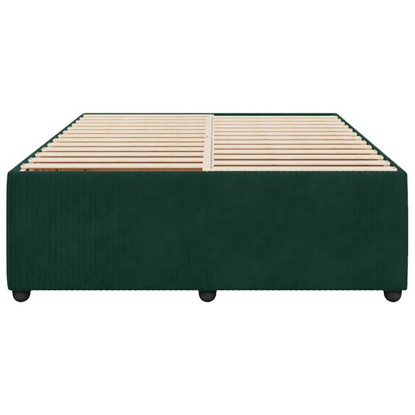 vidaXL Estrutura de cama sem colchão 140x200 cm veludo verde-escuro