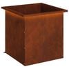 vidaXL Floreira de jardim com LED Ferro Enferrujado 50 x 50 x 48 cm