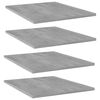 vidaXL Prateleiras para estante 4 pcs derivados de madeira cinza