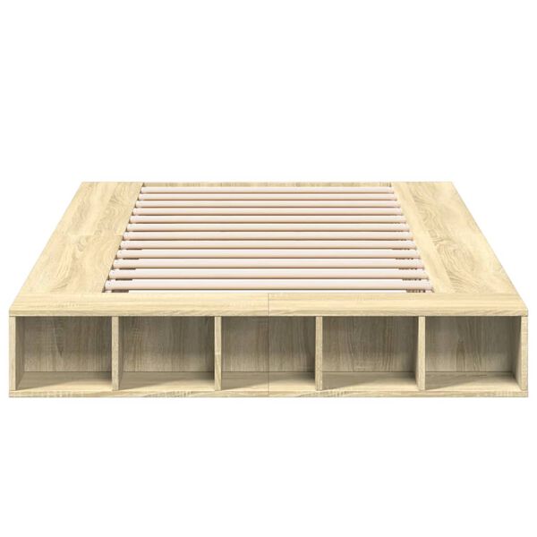 vidaXL Estrutura de cama 120x200 cm derivados madeira carvalho sonoma