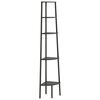 vidaXL Estante canto 5 prateleiras 45,5x31,5x180 cm preto
