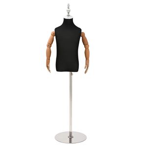 vidaXL Mannequin Ajust&aacute;vel de 120-150 cm com Base Unisexo PP Preto
