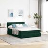 vidaXL Estrutura de cama otomana com colch&atilde;o 140x200 cm verde escuro