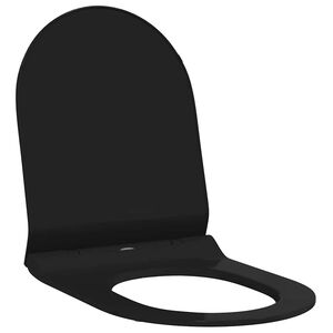 vidaXL Assento de Vaso Sanit&aacute;rio Preto 50 x 36,5 x 5 cm Polipropileno