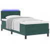 vidaXL Cama Box Spring LED com colchão Verde Escuro 90 x 200 cm Veludo