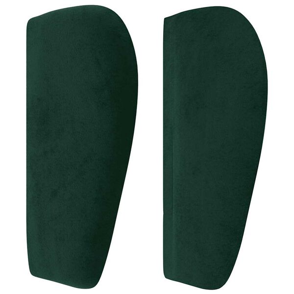 vidaXL Cabeceira de cama c/ abas veludo 183x23x78/88cm verde-escuro