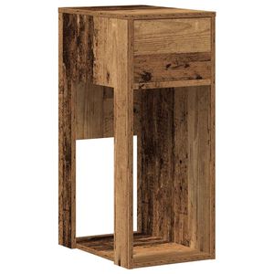 vidaXL Suporte torre de computador com gaveta 30x44x74cm madeira velha