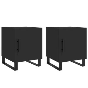 vidaXL Mesa de cabeceira 2 pcs 40x40x50 cm derivados de madeira preto