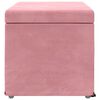 vidaXL Banqueta Rosa 61 x 41 x 40 cm Veludo e Madeira de Engenharia