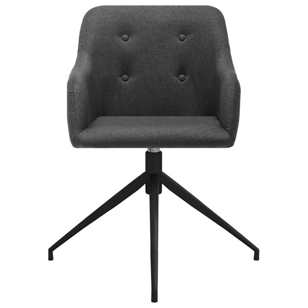 vidaXL Cadeiras de jantar girat&oacute;rias 2 pcs tecido cinzento-escuro
