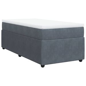 vidaXL Cama com molas/colch&atilde;o 80x200 cm veludo cinza-escuro