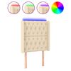 vidaXL Cabeceira de cama c/ luzes LED tecido 83x16x118/128cm cor creme