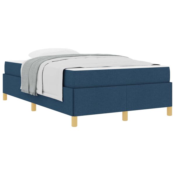 vidaXL Estrutura da Cama com colch&atilde;o Azul 120 x 190 cm tecido