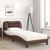 vidaXL Cama com colch&atilde;o Hvar 90x190 cm couro artificial castanho