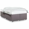 vidaXL Estrutura de cama 120x200 cm couro artificial cinzento