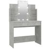 vidaXL Toucador com LEDs 96x40x142 cm cinzento cimento