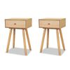 vidaXL Mesas de cabeceira 2 pcs pinho maci&ccedil;o 40x30x61 cm castanho