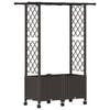 vidaXL Cama Elevada com Treli&ccedil;a e Telhado Castanho 124,5 x 40 x 142 cm
