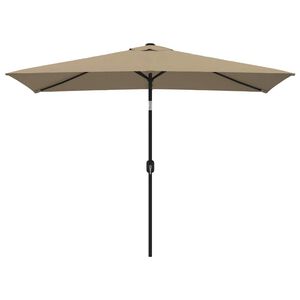 vidaXL Guarda-sol exterior c/ poste metal 300x200cm cinza-acastanhado