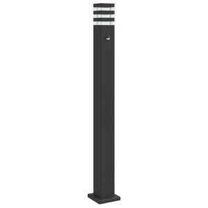 vidaXL Candeeiro de ch&atilde;o para exterior com sensor 110cm alum&iacute;nio preto